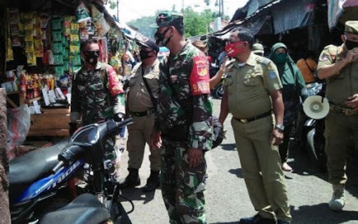 Kodim 1310/Bitung Terus Bersinergi Tegakkan Disiplin Protokol Kesehatan