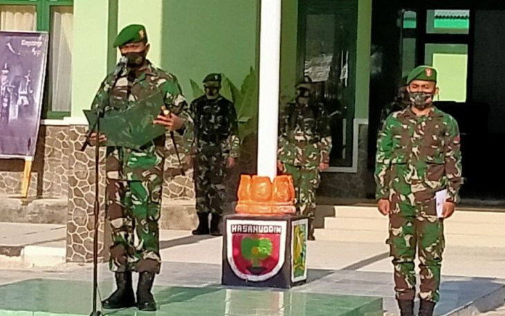 Komandan Kodim 1416/Muna Letkol Arm Andi Akbar Pimpin Apel