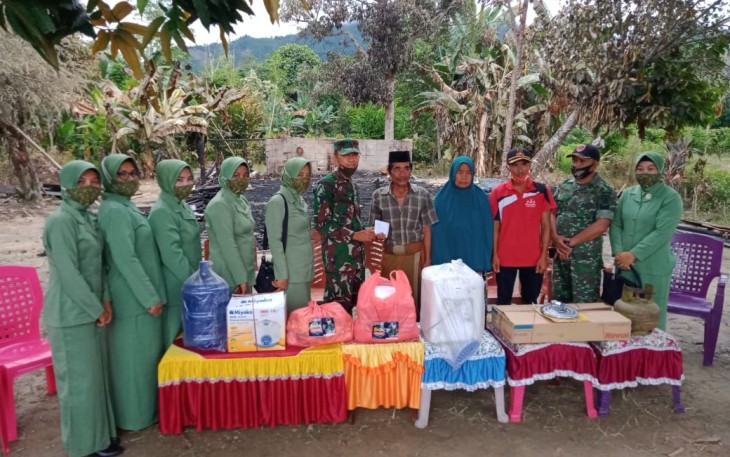 Koramil 1412-05/Pakue Bantu Korban Kebakaran
