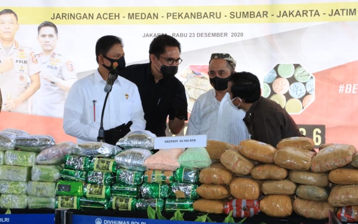 Pemusnahan Barang Bukti Narkotika di Gedung Bareskrim Polri