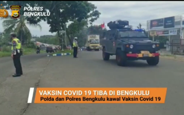 Polda Bengkulu Kawal Kedatangan Vaksin Covid-19 di Bumi Rafflesia