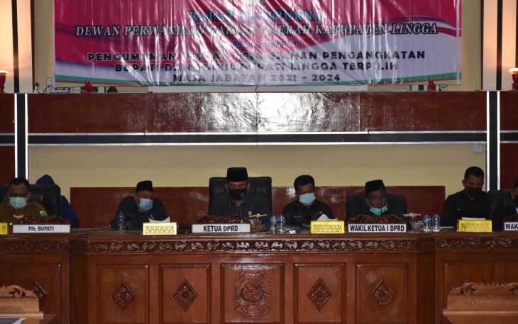 DPRD Kabupaten Lingga Gelar Paripurna Penetapan Kepala Daerah 2021-2024
