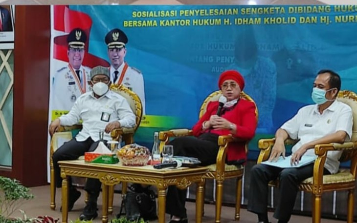 WaSekjen DPN Peradi Hj. Nurmalah SH. MH hadiri Sosialisasi Penyelesaian Sengketa di Bidang  Hukum  