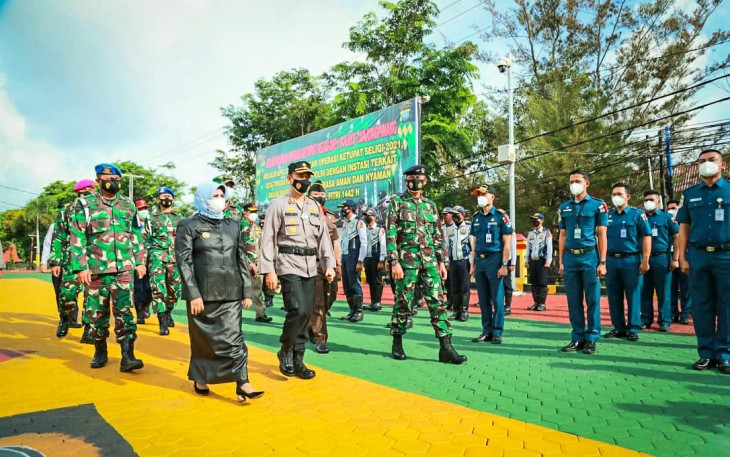 Walikota Rahma hHdiri Gelar Pasukan Operasi Ketupat Seligi 2021