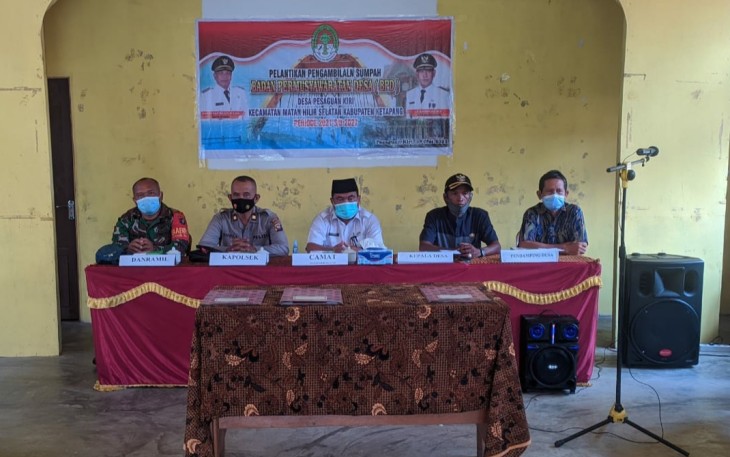 Babinsa Pesaguan Kiri, Kodim 1203/Ktp Beri Ucapan Selamat Kepada Anggota BPD Yang Baru Dilantik