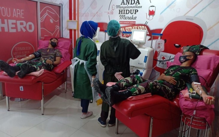 Peduli Kemanusiaan di Tengah Pandemi Covid-19, 13 Prajurit Yonif Mekanis Raider 413/Bremoro Jadi Pendonor Plasma Konvalesen