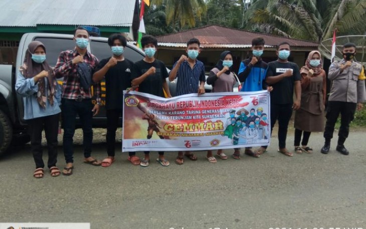 Dalam Rangka HUT RI ke-76, Polsek Teras Terunjam Gandeng Karang Taruna Gelar Gemmar