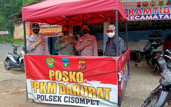 Kapolsek Cisompet-Polres Garut, Giat Sosialisasi PPKM Level 3, Cegah Penularan Virus Covid-19
