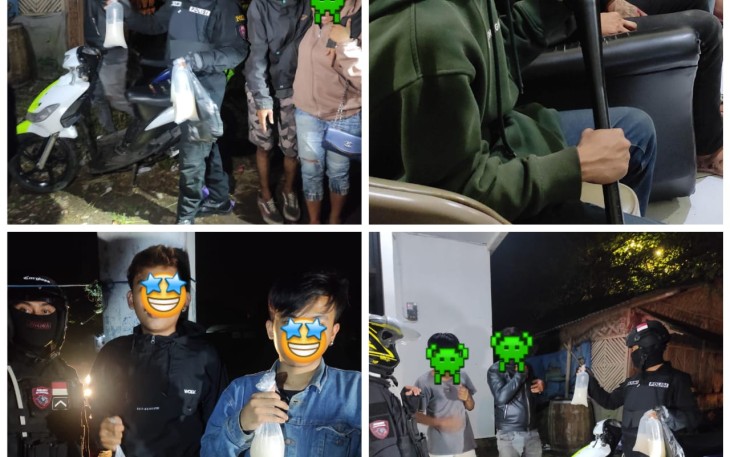 Kapolres Tasikmalaya Kota-Polda Jabar, Tim Maung Galunggung Amankan Remaja Bawa Stick Baseball dan Miras 