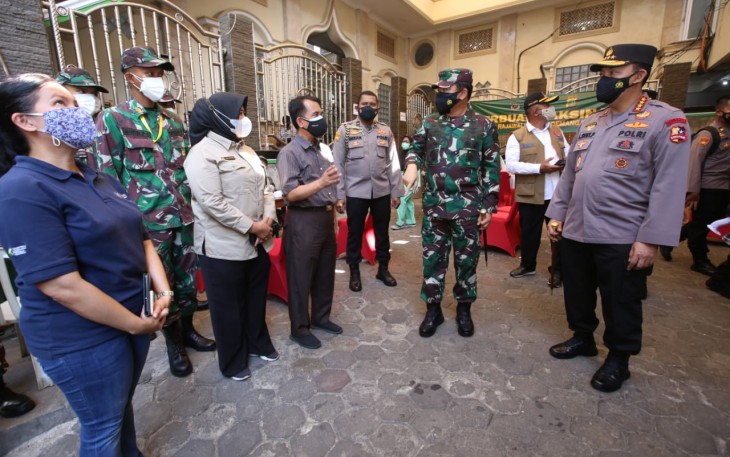 Panglima TNI Marsekal Hadi Tjahjanto, Kapolri Jenderal Listyo Sigit Prabowo dan Kepala BNPB Ganip Warsito