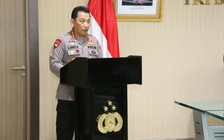 Kapolri Jenderal Listyo Sigit Prabowo memberikan orasi ilmiah di Seminar Institut Pemeriksa Keuangan Negara (IPKN), secara virtual, Jakarta, Selasa (22/6/2021).