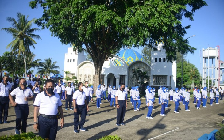 Jaga Kebigaran Tubuh,  Fasharakan dan Satrol Lantamal IV Gelar Olahraga Bersama