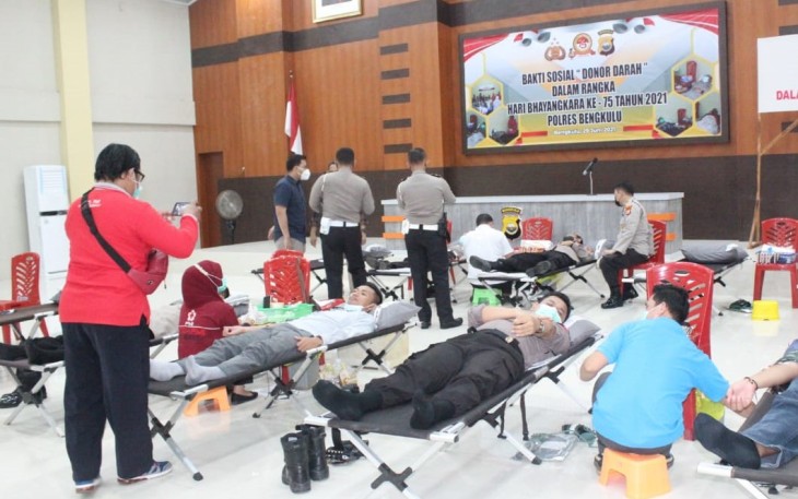 Polres Bengkulu Gelar Donor Darah