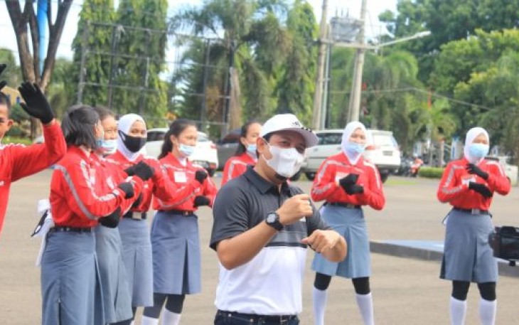 Latihan di Halaman Kantor Walikota, Wawali Beri Support Paskibraka 2021