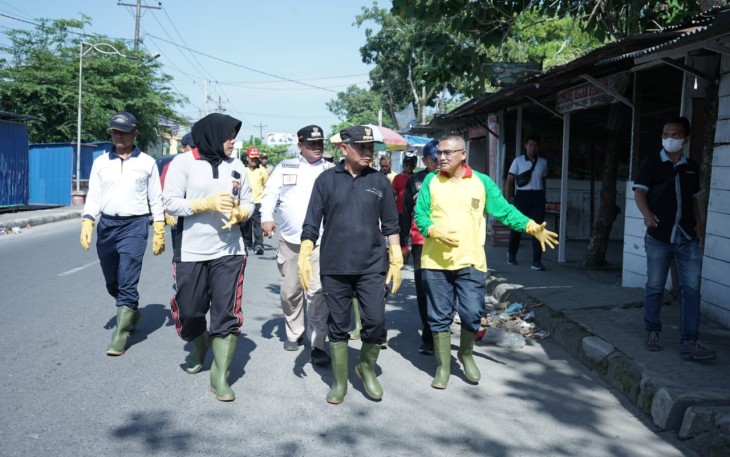 Bupati dan Forkopimda Kabupaten Asahan saat Gelar Gotong Royong