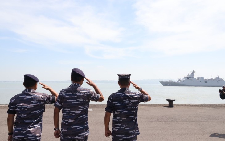TNI AL saat Sambut Kedatangan Satgas Latma Rimpac dan Latma Joint Minex Pandu Tahun 2022