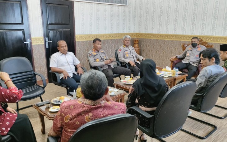 Wakapolda Bengkulu saat menerima kunjungan dan audiensi Anggota KPID Provinsi Bengkulu terpilih periode 2021-2024, Rabu (13/07/2022).