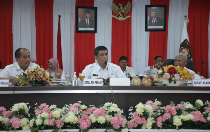 Tim Penilai Kecamatan Terbaik Tingkat Provinsi Sumatera Utara (Provsu) Tahap Final Tahun 2022 saat melakukan penilaian di Kabupaten Asahan, Rabu (16/11/2022)