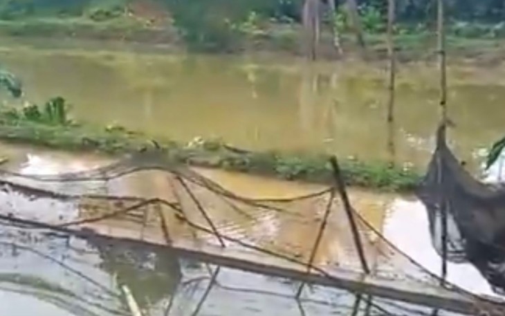 Salah satu Kolam yang Jebol Diterjang Banjir