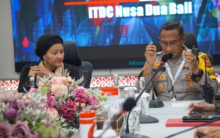 Polri saat Paparkan Pengamanan dan Penanganan Bencana 91 Command Center Bali ke Deputi Sekjen PBB