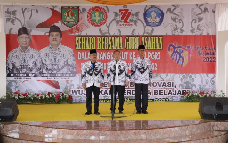 Bupati dan Wakil Bupati Asahan Ikuti Rangkaian Kegiatan Sehari Bersama Guru Dalam Rangka HUT Ke-77 PGRI dan Hari Guru Nasional Tahun 2022