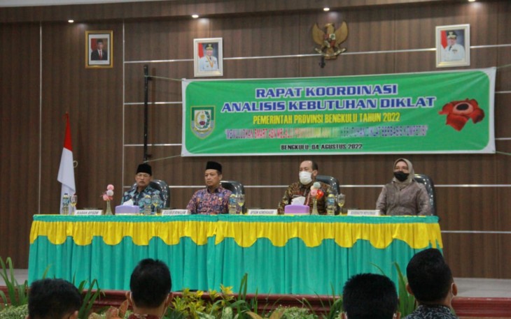  Rapat Koordinasi Analisis Kebutuhan Diklat Tahun 2022 yang digelar oleh Badan Pengembangan Sumber Daya Manusia (BPSDM) Provinsi Bengkulu, Kamis (4/8/2022).