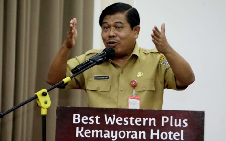 Suhajar pada acara Peningkatan Kinerja Penyelenggaraan Pemerintah Daerah Berbasis Data Desa/Kelurahan Presisi di Best Western Kemayoran Hotel, Jakarta, Senin (12/9/2022).