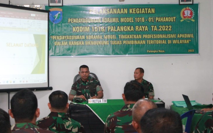 Tim Asistensi Tehnis Pusterad saat Kunjungi Koramil Model Kodim 1016 Palangka Raya 