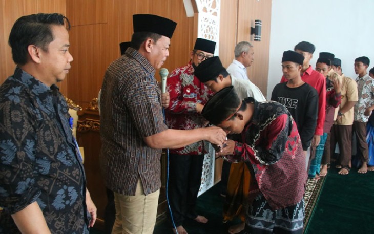 Senyum Puluhan Anak Yatim Hiasi Masjid An-Naafi Kemenkumham Banten