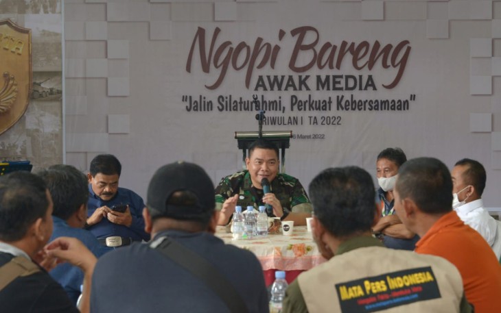 Pendam Jaya saat Ngopi Bareng awak media
