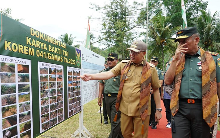 Rohidin usai penutupan Karya Bakti TNI Korem 041/Gamas tahun 2022 di Desa Padang Capo Ulu, Kamis (28/7). 