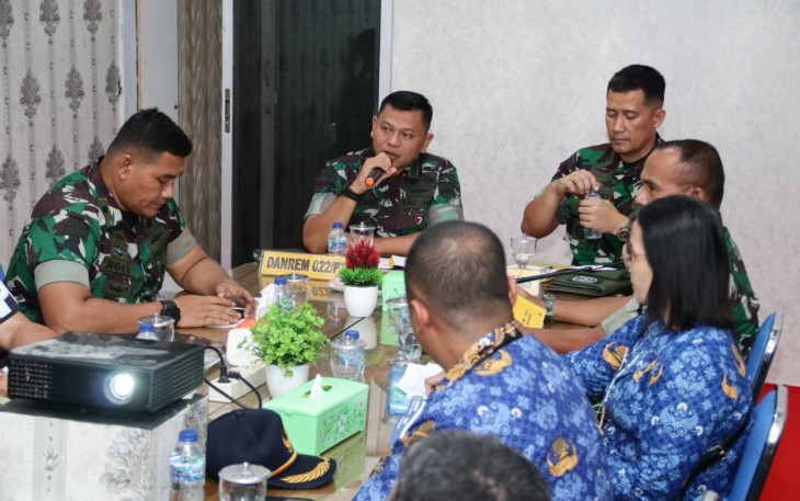 Danrem 022/PT saat beri pemaparan di Kodim 0208/Asahan tentang pelaksanaan TMMD ke-115 Kodim 0208/Asahan.