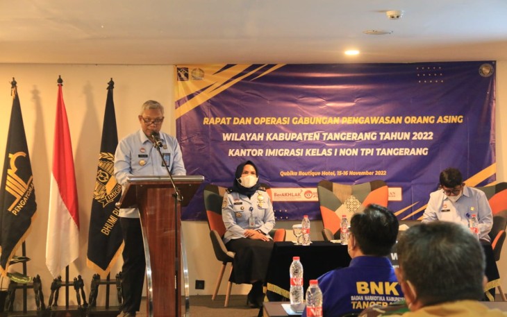 Kepala Kantor Wilayah Tejo Harwanto dalam sambutannya membuka kegiatan yang dilaksanakan di Qubika Boutique Hotel, Kabupaten Tangerang, Selasa (15/11/2022). 