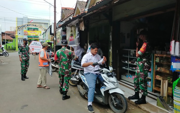 Operasi Yustisi kembali digalakkan Anggota Satgas Covid-19 Koramil 06/Tersono Kodim 0736/Batang