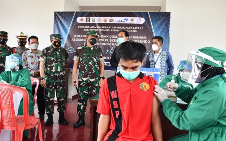 Danrem 081/DSJ pantau langsung vaksinasi di Lapas Madiun