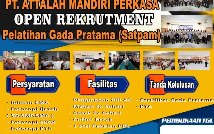 Direktorat Binmas Polda Bengkulu, bekerja sama PT Attalah Mandiri Perkasa akan membuka kembali Pelatihan Gada Pratama Satuan Pengamanan
