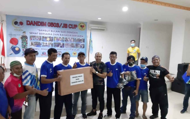 Final Tenis Meja Dandim 0503/JB Cup, Junjung Sportivitas dan Kebersamaan