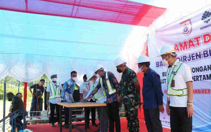 Danrem 142/Tatag Hadiri Peletakan Batu Pertama Pembangunan UPTD Balai Latihan