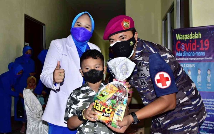 Awal Ramadhan, Balai Kesehatan Pasmar 3 Gelar Serbuan Vaksinasi Anak Usia Dini