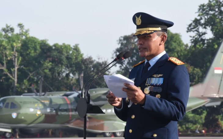 Wadan Koharmatau Pimpin Upacara Peringatan Ke-76 Hari TNI AU 