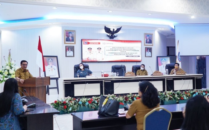 Wali Kota Bitung saat menyampaikan sambutannya