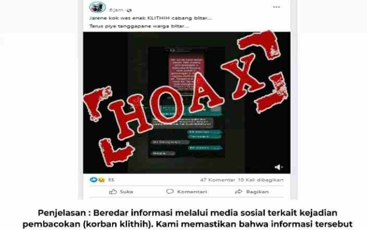 Polres Blitar Kota Pastikan Hoax