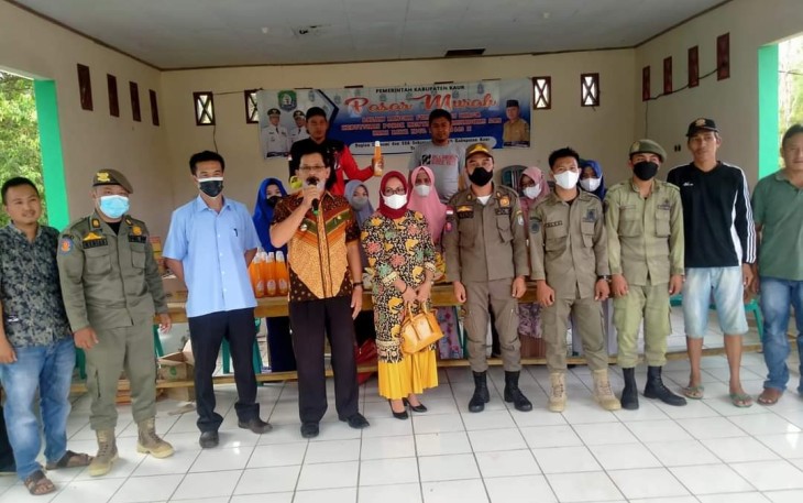 Pemerintah Krcamatan Tetap, Kabupaten Kaur, gelar Pasar murah, Kamis (21/4/2022)