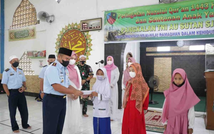 Momentum Nuzulul Qur'an, Danlanud santuni anak yatim-piatu. Kamis (21/4/22)