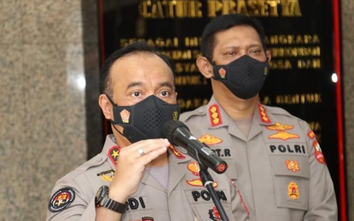 Paparan tips mudik Kadivhumas Polri saat konferensi pers di Jakarta, Sabtu (23/4/2022)
