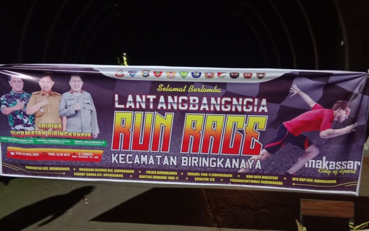 Ajang lomba lari kecamatan Biringkanaya kota Makassar. Senin (25/4/2022)