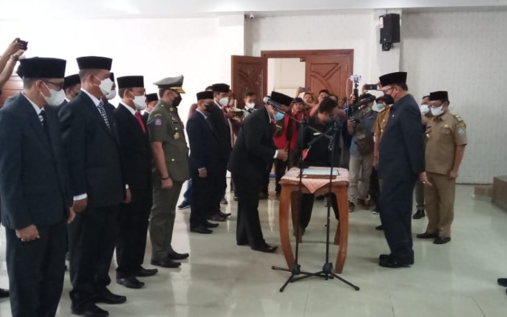 Pelantikan 14 pejabat eselon II Kaur, Selasa (26/4/2022)