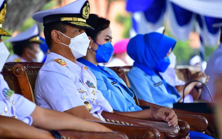 Pangkolinlamil saat menghadiri peringatan Hardikal ke-76 di Surabaya. Jum'at (13/05/2022)