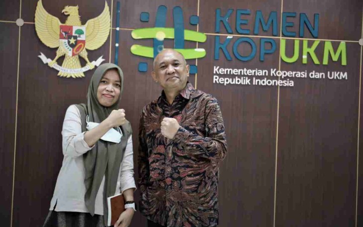 MenkopUKM Teten Masduki saat menerima audensi Fortasbi di Jakarta 