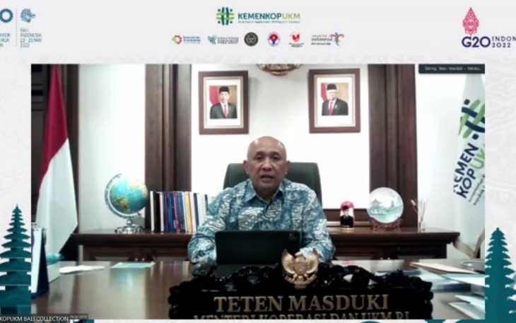 Menteri Teten saat pembukaan GPDRR secara virtual